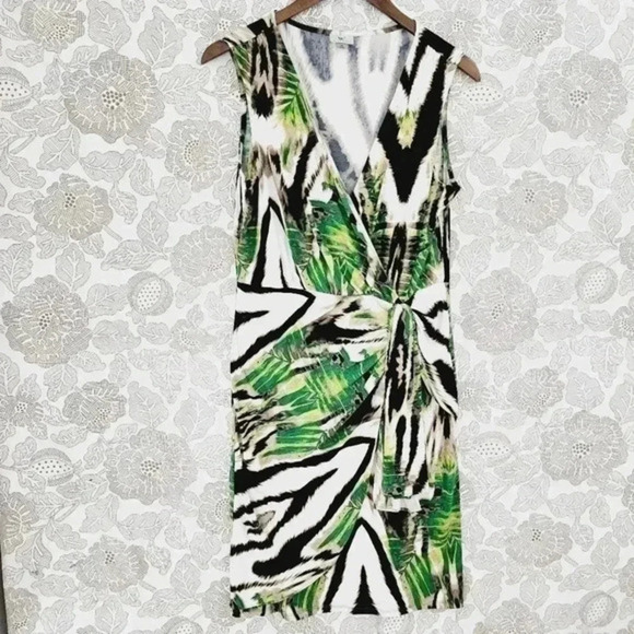 Nwt‎ Worthington Wrap Printed Midi Sheath Dress sleeveless M - Picture 1 of 10